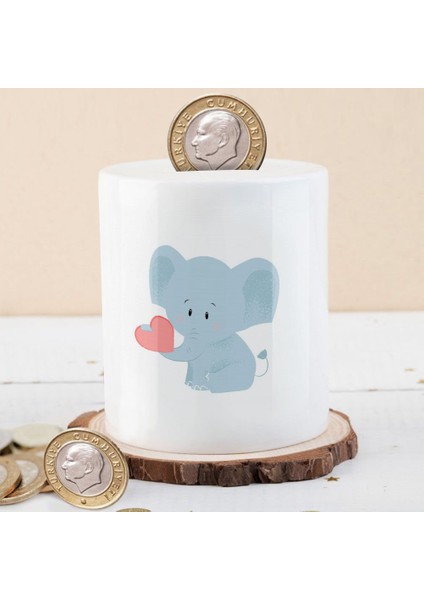 Pembe Kalpli Sevimli Fil Yavrusu Para Birikim KUMBARASI-110