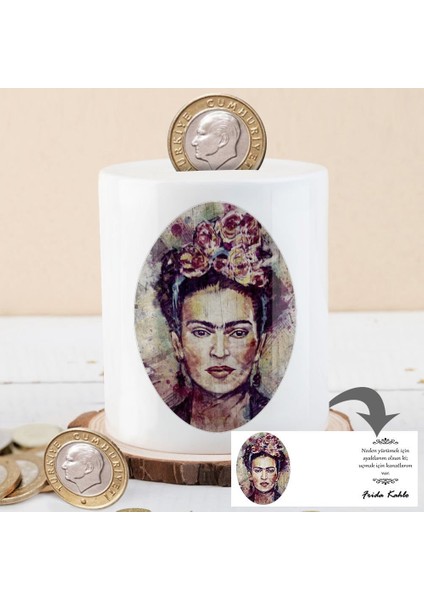 Frida Kahlo Kanatlarım Var Yazılı Para Birikim KUMBARASI-KB4AS89