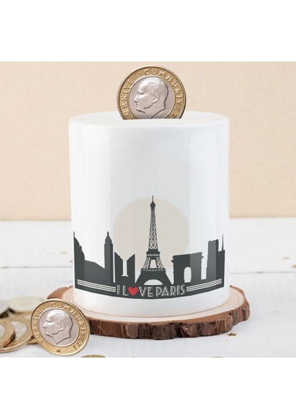 Fransa Paris Silüet I Love Paris Para Birikim KUMBARASI-KB4590