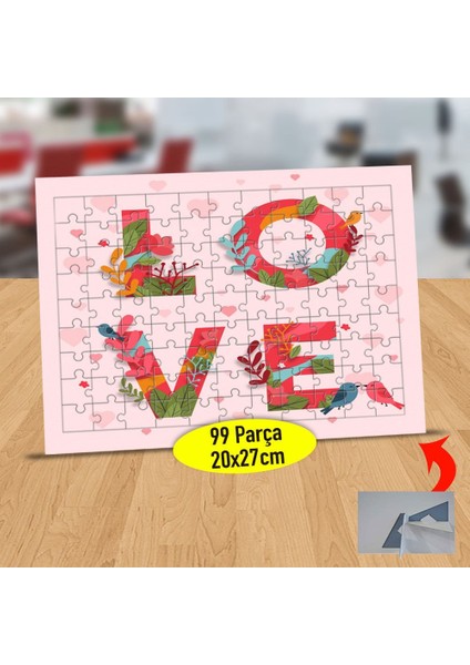 Güllü Love Yazılı 99 Parça Puzzle Yapboz TABLO-23-2147718652