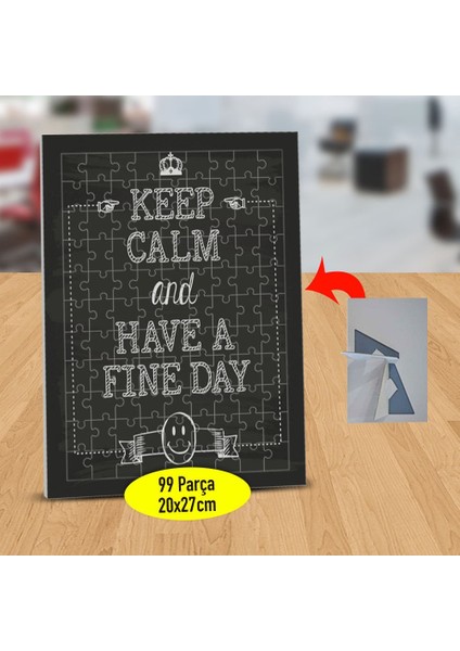 Keep Calm Fine Day Yazılı 99 Parça Puzzle Yapboz TABLO-47492352