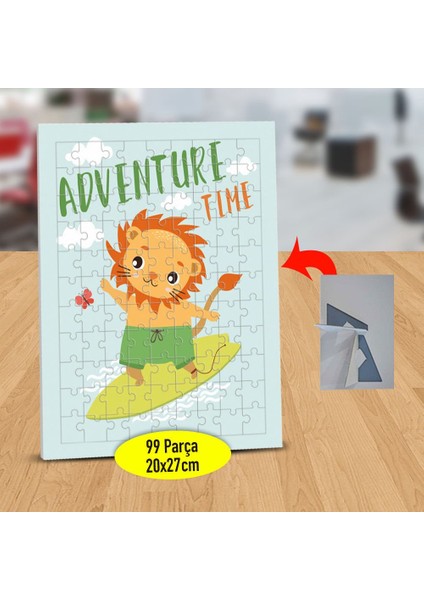 Sörf Yapan Aslancık 99 Parça Puzzle Yapboz TABLO-1191-192