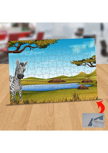 Göl Kenarında Zebra 99 Parça Puzzle Yapboz TABLO-1308-24781
