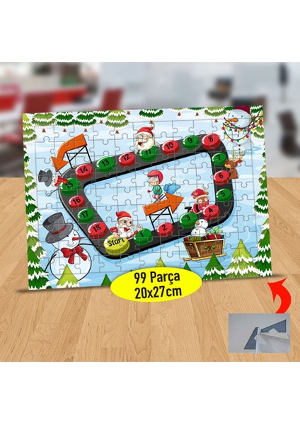 Yılbaşı Temalı Kayak Yarışı 99 Parça Puzzle Yapboz TABLO-1306399