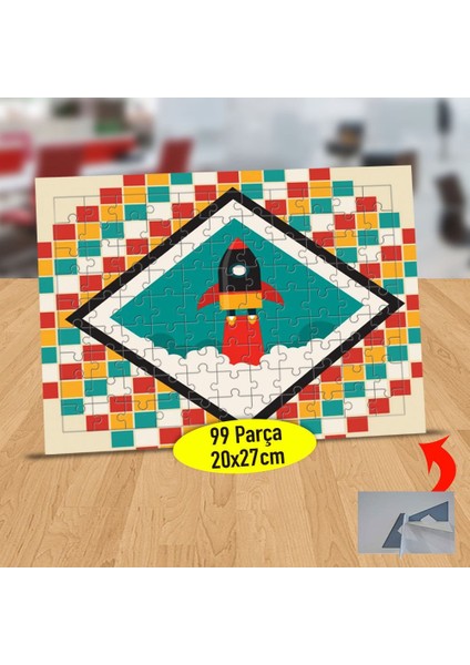 Renkli Küpler ve Uzay Mekiği 99 Parça Puzzle Yapboz TABLO-299