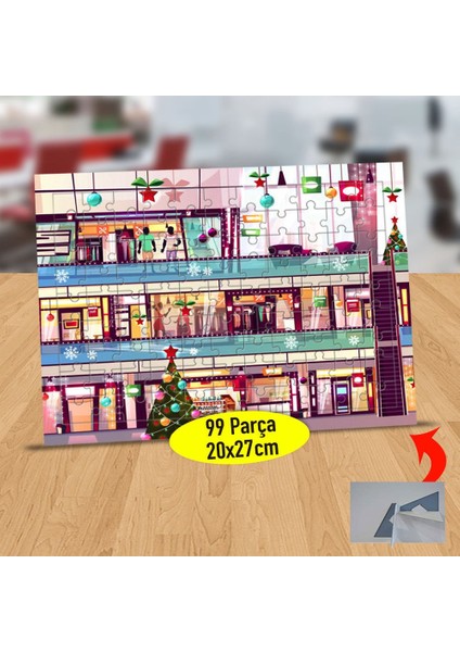Yılbaşı Süsleriyle Süslenmiş Ev 99 Parça Puzzle Yapboz TABLO-788