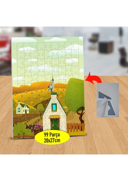 Küçük Kasabada Evler 99 Parça Puzzle Yapboz TABLO-1110-875