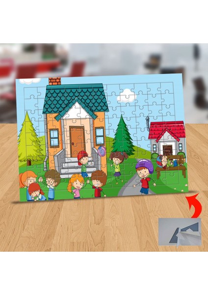 Eğlenen Sevecen Çocuklar 99 Parça Puzzle Yapboz TABLO-1308-22053