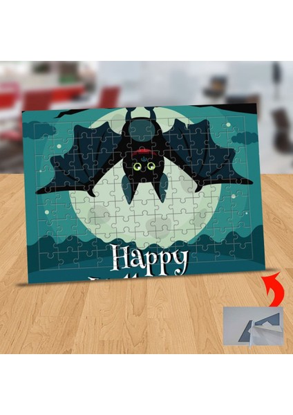 Happy Halloween Yarasası 99 Parça Puzzle Yapboz TABLO-2147912823