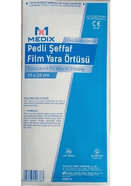 Pedli Şeffaf Film Yara Örtüsü 10 x 25 cm Tekli