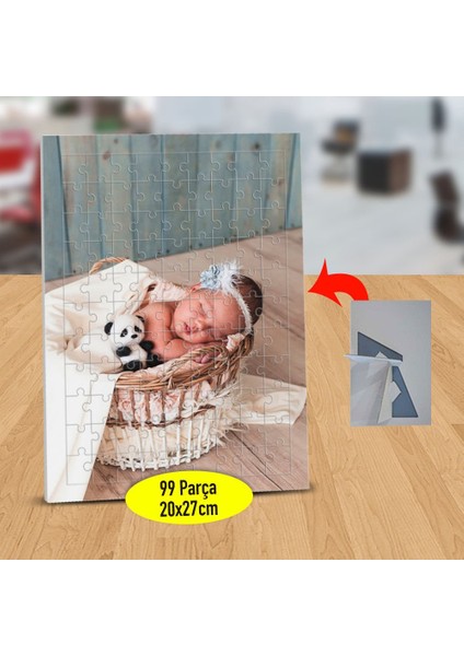 Sepetin Içinde Uyuyan Bebek 99 Parça Puzzle Yapboz TABLO-137