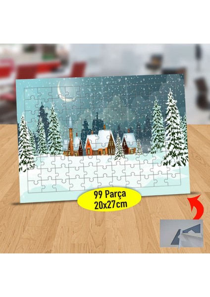 Karlı Arazide Tahta Evler 99 Parça Puzzle Yapboz TABLO-262-16835