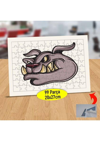 Kızgın Pitbull Köpek 99 Parça Puzzle Yapboz TABLO-1308-6576