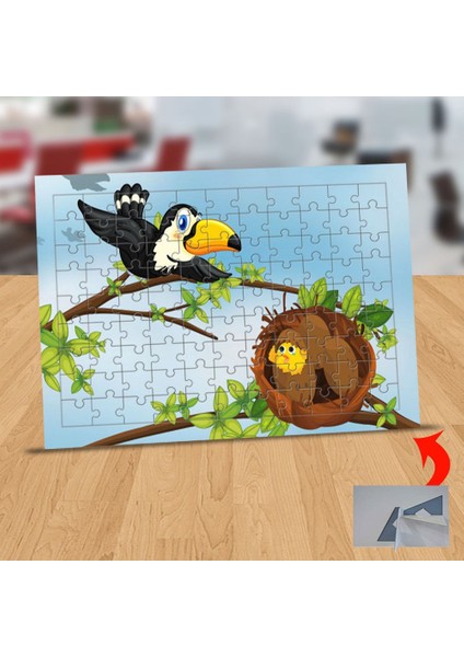 Ağaçtaki Kuş ve Yuvası 99 Parça Puzzle Yapboz TABLO-1308-25027