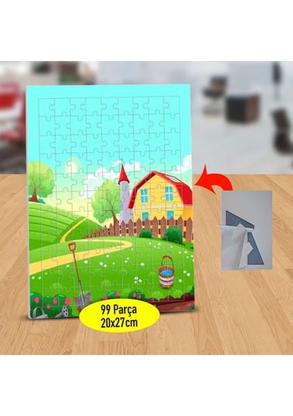 Bahçeli Sevimli Ev 99 Parça Puzzle Yapboz TABLO-1196-365