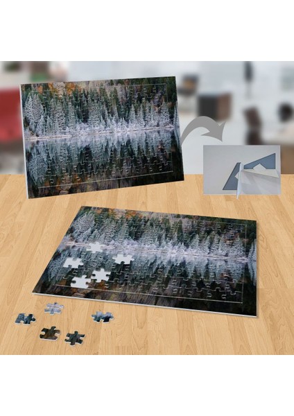 Göl Kenarında Çam Ağaçları Yansıması 99 Parça Puzzle YAPBOZ-P046