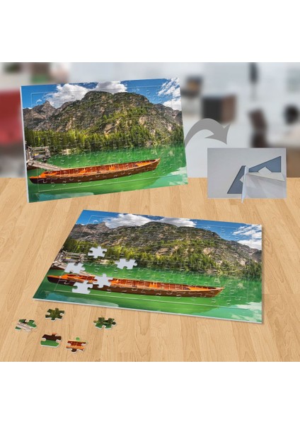 Yeşil Gölde Uzun Sandal 99 Parça Puzzle YAPBOZ-P100
