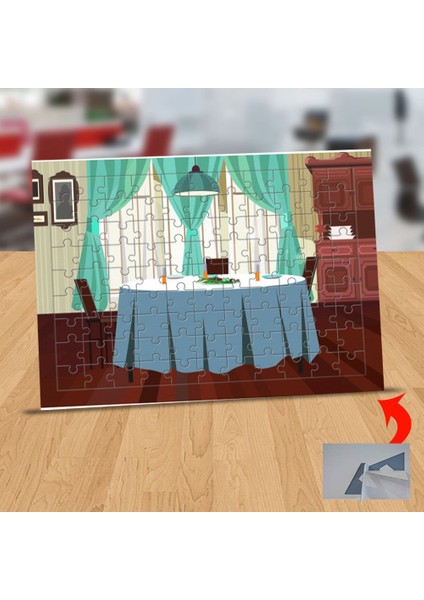Restoranda Yemek Masası 99 Parça Puzzle Yapboz TABLO-1262-16278