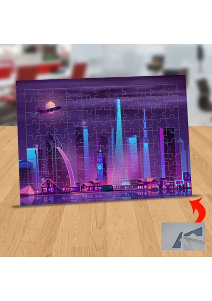 Dolunaylı Gecede Manzara 99 Parça Puzzle Yapboz TABLO-1441-2957