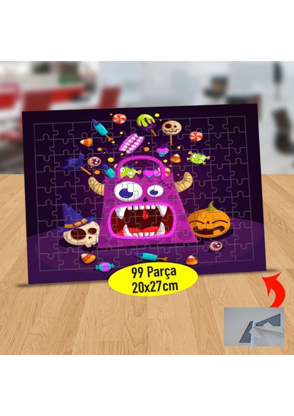 Şekerli Korkak Canavar 99 Parça Puzzle Yapboz TABLO-2147912604