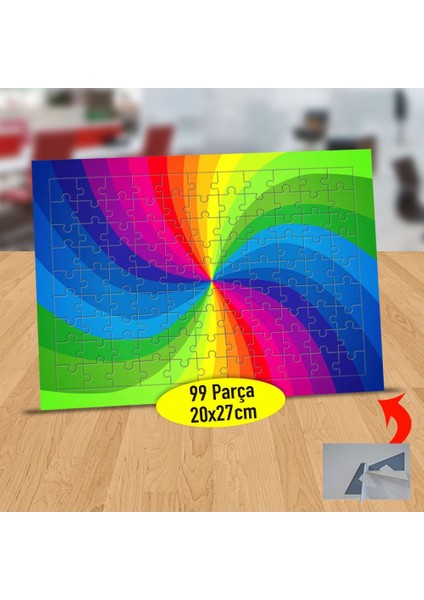 Rengarenk Gökkuşağı Hipnozu 99 Parça Puzzle Yapboz Tablo-6cb0