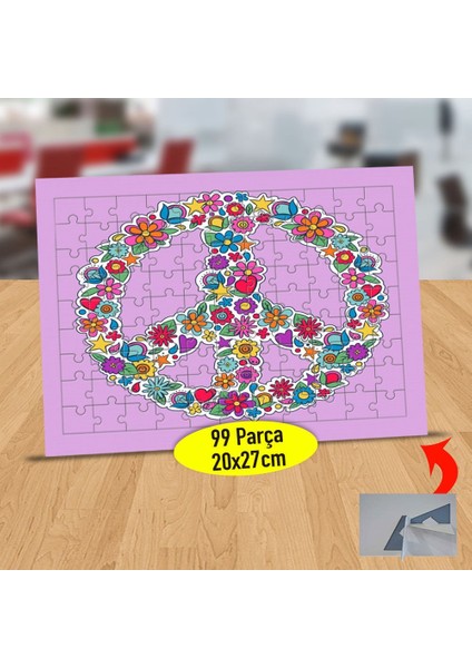 Çiçekli Barış Çemberi 99 Parça Puzzle Yapboz TABLO-23-2148089815