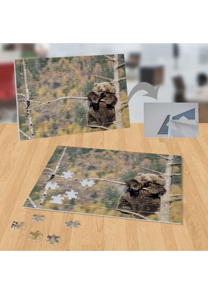 Yavru Ayıcık, Ağaç, Doğa, Hayvan 99 Parça Puzzle YAPBOZ-P111
