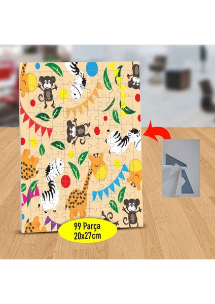 Renkli Hayvan Dünyası 99 Parça Puzzle Yapboz TABLO-23-2147487218