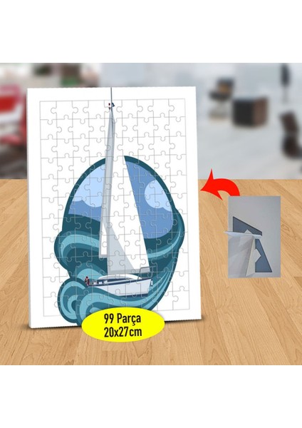 Denizde Yelkenli Gemi 99 Parça Puzzle Yapboz TABLO-23-2147489233