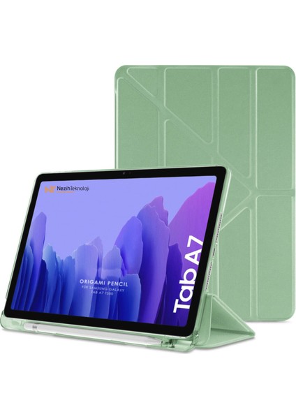 Samsung Galaxy Tab A7 T507 10.4" Uyumlu Origami Kalemlikli Pu Deri Arkası Yumuşak Silikon Kılıf