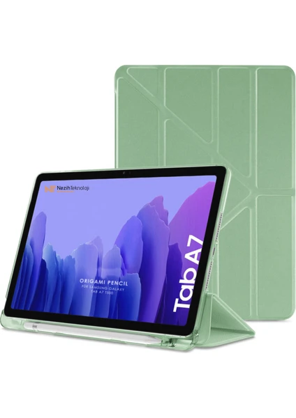 Nezih Case Samsung Galaxy Tab A7 T507 10.4" Uyumlu Origami Kalemlikli Pu Deri Arkası Yumuşak Silikon Kılıf