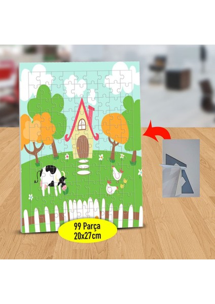 Çiftlikteki Otlayan Inek 99 Parça Puzzle Yapboz TABLO-2147502811