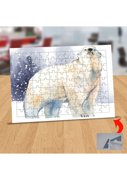 Kar Altında Kutup Ayısı 99 Parça Puzzle Yapboz TABLO-556358-1
