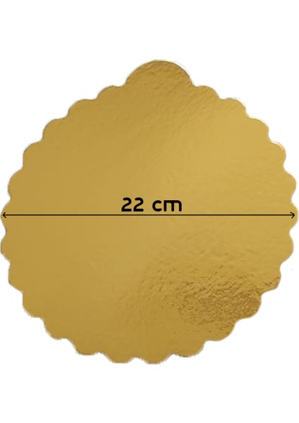 Dekoratif Pasta Altlığı Yuvarlak Gold 22 cm
