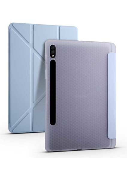Samsung Galaxy Tab S7 Plus T970 Uyumlu Kalem Bölmeli Pu Deri Arkası Yumuşak Silikon Kılıf