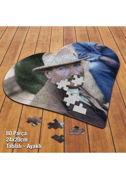 Asil Hobi Kalpli Mavi Gözlü Modern Mustafa Kemal Atatürk Puzzle Fotoğraf Baskılı 80 Parça Yapboz fiyatları