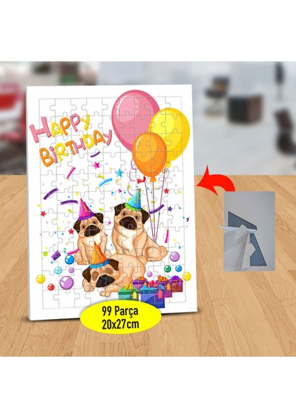 Doğum Günü Partisinde Köpekler 99 Parça Puzzle Yapboz TABLO-5428