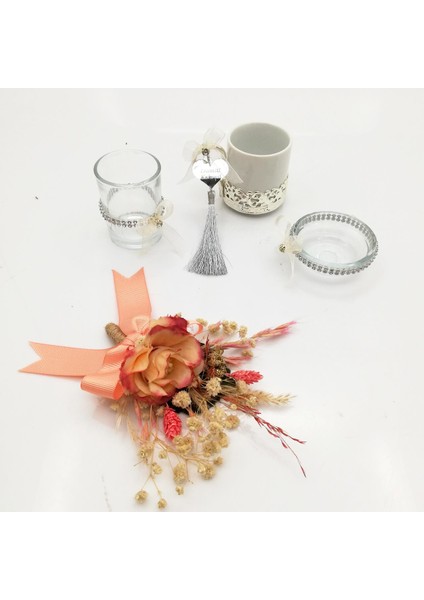 Damat Kahve Fincanı. Bardak. Lokumluk ve Çiçektakımı - Gümüş 53747