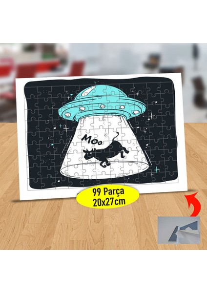 Inek Kaçıran Ufo 99 Parça Puzzle Yapboz TABLO-23-2147914263