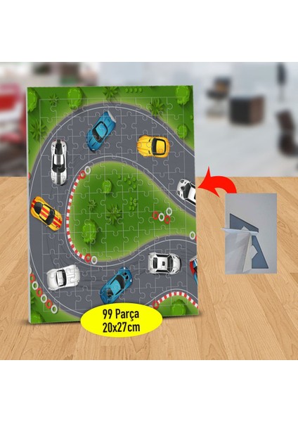 Arabalarla Yarış Pisti 99 Parça Puzzle Yapboz TABLO-1284-9781
