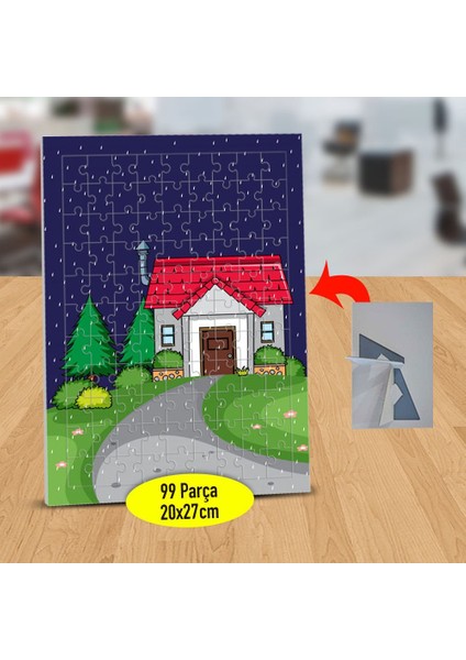 Gece Küçük Ev Yolu 99 Parça Puzzle Yapboz TABLO-1308-22634