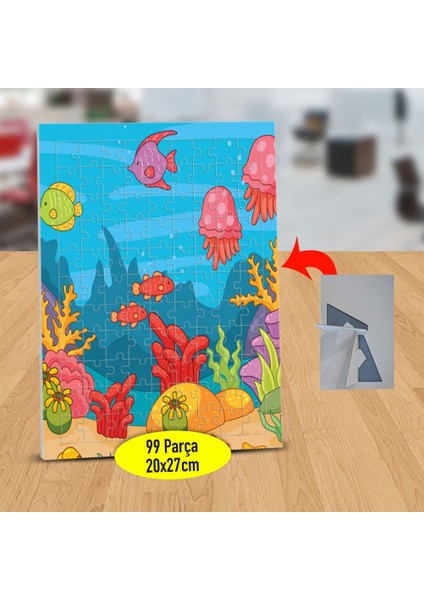Deniz Altı Renkli Dünyası 99 Parça Puzzle Yapboz TABLO-7816128