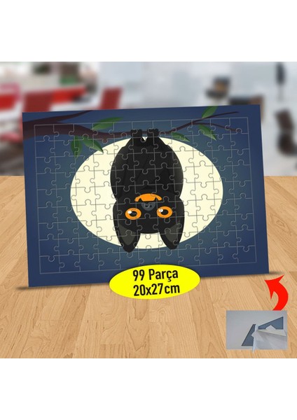 Dolunayda Ters Sallanan Yarasa 99 Parça Puzzle Yapboz TABLO-1227