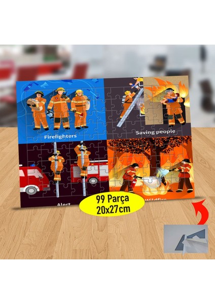 Itfaiye Ekibi Çalışmaları 99 Parça Puzzle Yapboz TABLO-1284-7967
