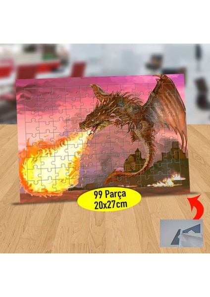 Ateş Püsküren Büyük Ejderha 99 Parça Puzzle Yapboz TABLO-6-86938