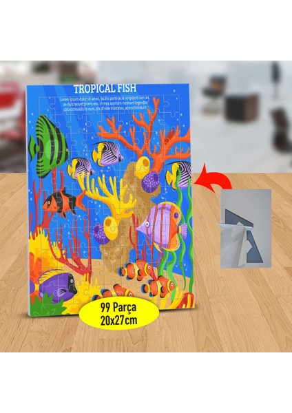Renkli Süslü Balıklar 99 Parça Puzzle Yapboz TABLO-1284-8963-1