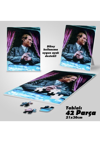 Asil Hobi Gazi Mustafa Kemal Atatürk Tren Camından Bakarken Yapboz - Ayak Destekli 42 Parça Puzzle