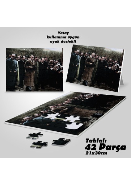 Asil Hobi Mustafa Kemal Atatürk'ün Vatan ve Millet Sevgisi -Yapboz- Ayak Destekli 42 Parça Puzzle