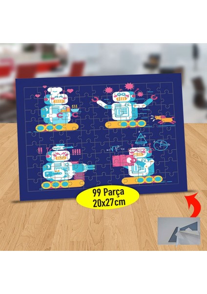 Yapay Zekalı Robot Arkadaşlar 99 Parça Puzzle Yapboz TABLO-886