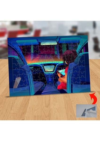 Araba Iç Illüstrasyonu 99 Parça Puzzle Yapboz TABLO-33099-572